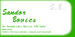 sandor bovics business card